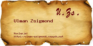 Ulman Zsigmond névjegykártya