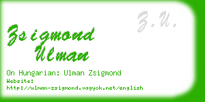 zsigmond ulman business card